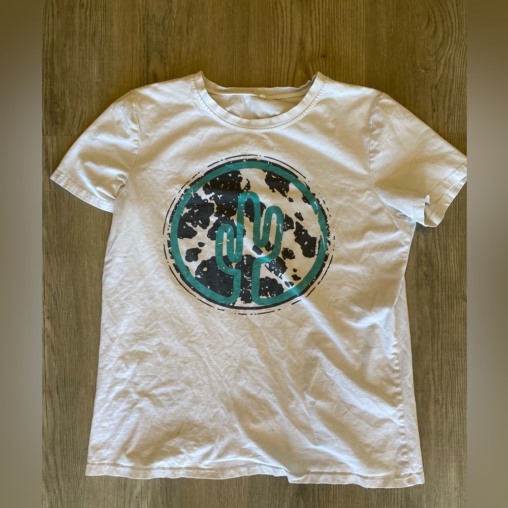 Cow Print, Cactus Tee